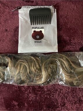 KookaStyle Brown Highlighted Clip-In Hair Extensions 20” with comb
